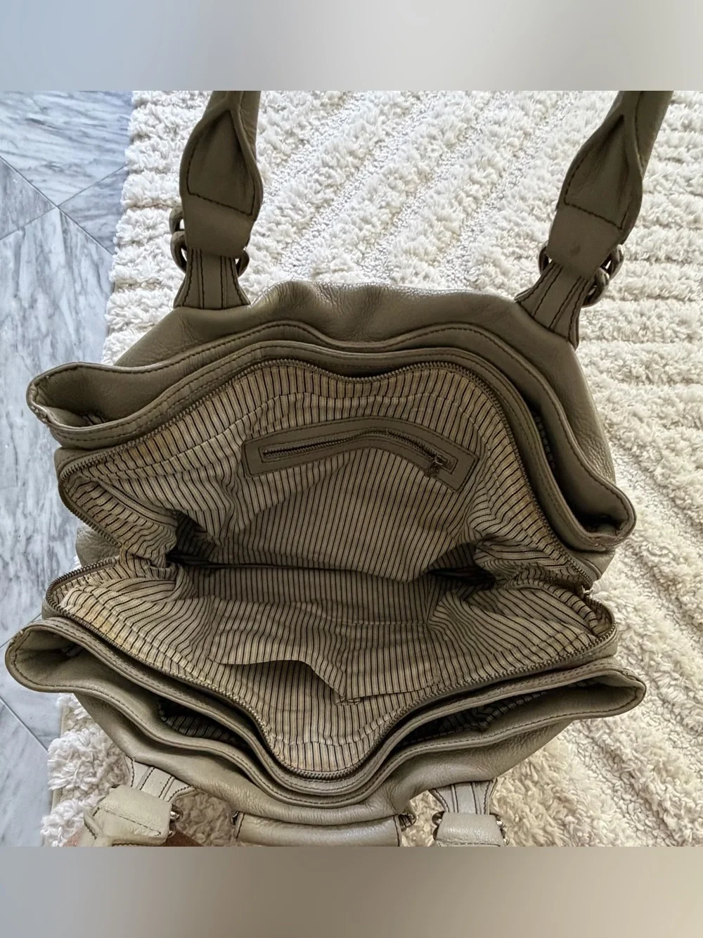 Marc by Marc Jacobs Leather Diaper Bag | 100% Leather | Large Grey